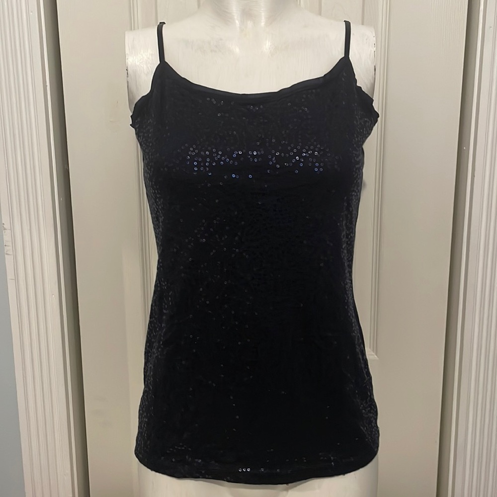 Beautiful black camisole with sequences in front